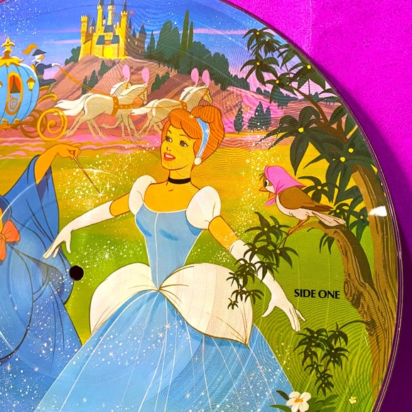 WALT DISNEYS CINDERELLA VTG 1981 SOUNDTRACK PHONO PICTURE DISC VINYL RECORD RARE - Picture 12 of 16